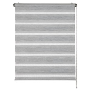 Schöner Wohnen Doppelrollo Tilda, anthrazit, 45x150 cm. Strukturstoff mit transparenten Streifen zur Lichtregulierung.