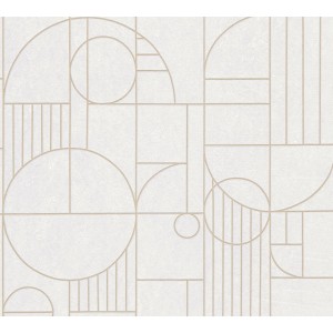 Vliestapete Geometrisch Design Muster Glanz Leicht Strukt. Weiß Gold FSC®