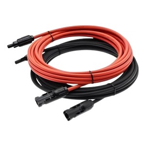 Solarverlängerungskabel, 3 m, 6 mm², rot und schwarz, mit MC4-Steckern für Solaranlagen.