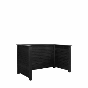 Schwarze Mülltonnenverkleidung Plank aus Nadelholz für 2 Tonnen, 194x97x108cm.