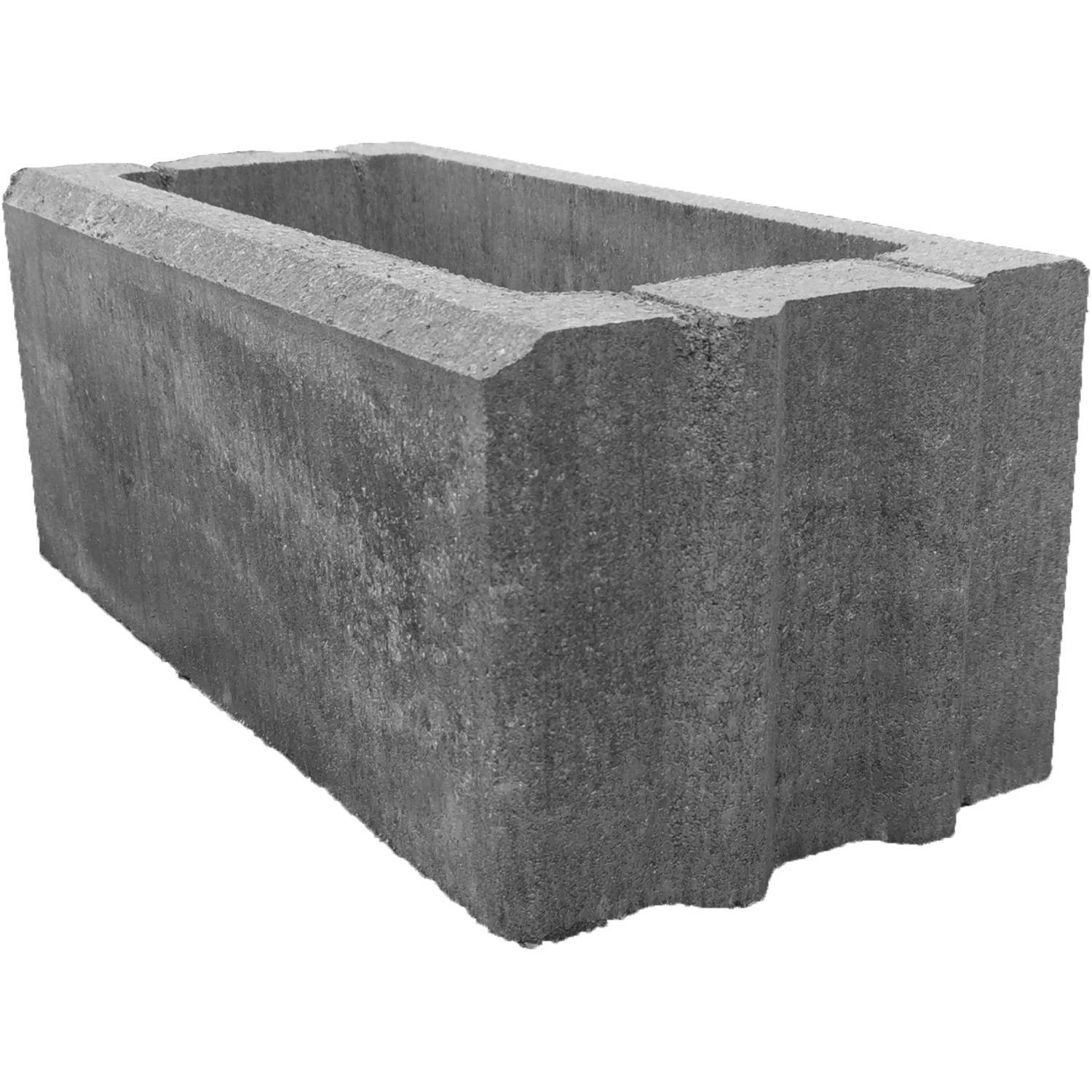 Diephaus Gartenmauerstein Fein, weiß-schwarz, 50x25x20 cm. Mauerstein mit Nut-Feder-System für Mauersysteme.