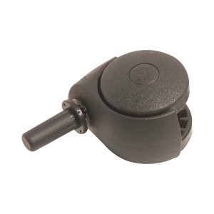 Schwarze Doppelrolle Ø 50 mm mit Stift, Traglast 30 kg, für Möbel und mehr.