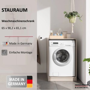 Fackelmann Waschmaschinenschrank in Kaschmir, 65x98,2x65,1 cm, für Bad und Hauswirtschaftsraum.