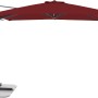 Doppler Ampelschirm, 310x210 cm, Bordeaux, mit Kurbel und grauem Gestell.