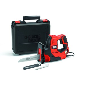 Black+Decker Universalsäge RS890K mit Koffer und Zubehör. Stichsäge/Säbelsäge in Rot/Schwarz.