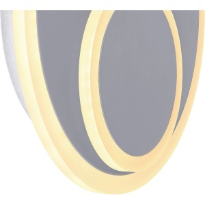 Moderne LED-Wandleuchte Villa, grau, Ø 255 mm. Dekorative Lampe für Wohnräume mit warmweißem Licht.