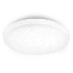 Weiße Briloner LED Deckenleuchte mit Sternenhimmel-Effekt, 40 cm Durchmesser, geeignet für Badezimmer.