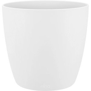 Weißer Elho Blumentopf Brussels Mini, rund, Ø 9,5 cm, ideal für Zimmerpflanzen.