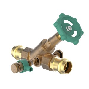 Kirchhoff Schrägsitzventil 22 mm mit Entleerung, Pressfitting für Heizung und Sanitär.