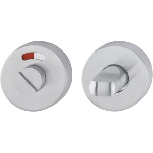 AnsaPro WC-Rosette Hudson aus Edelstahl, Türbeschlag mit rot/weiß Anzeige.