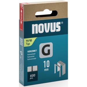 Novus Flachdrahtklammern G 11, 10 mm, 600 Stück, verzinkt für Tacker Zubehör.