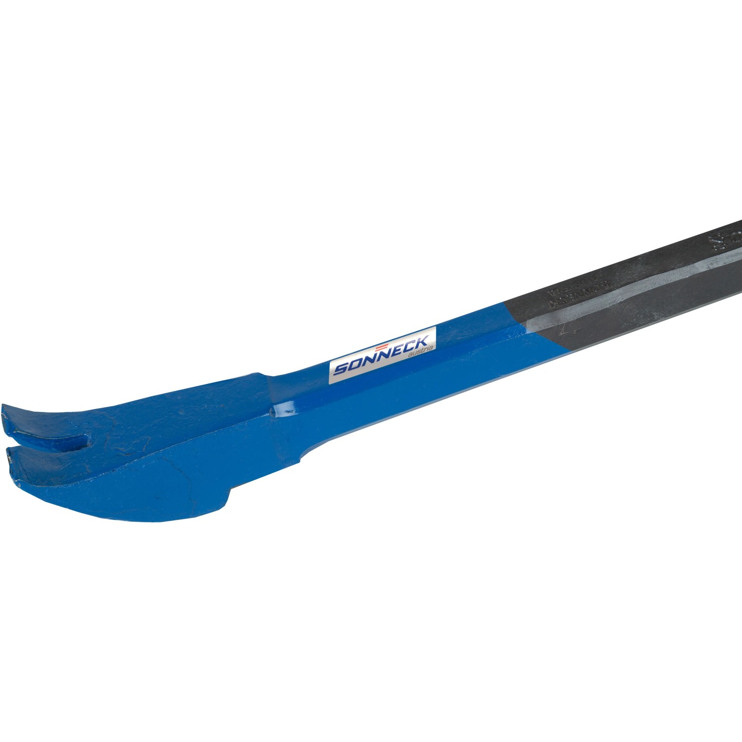 Sonneck Brechstange 130cm mit Geißfuß, blau, aus gehärtetem Stahl. Profiwerkzeug zum Aufbrechen und Anheben.