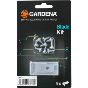 Gardena Ersatzmesser-Set für Mähroboter, 9 Stück inkl. Schrauben in Verpackung.