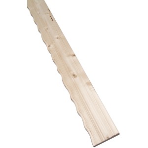 Dieda Balkon-Miniblende aus Fichte, 1,8x8,5x250cm, unbehandelt mit geschwungener Kante.