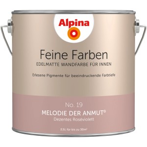 Alpina Feine Farben No. 19 Melodie der Anmut®, rosa Wandfarbe edelmatt, 2,5 l Dose.