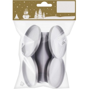 Weihnachtlicher Teelichthalter aus Metall 4 St. Silber matt Ø 6 cm