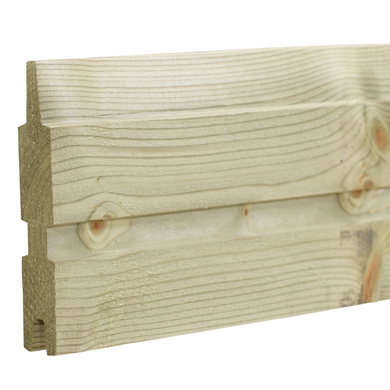 Detailansicht der Mülltonnenverkleidung Plank aus druckimprägniertem Nadelholz.