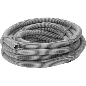 Flexibles, graues Panzer-Isolierrohr EN 25, 10 m Rolle für Kabelverlegung.