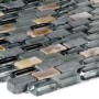 Mosaikfliese Glas & Stein Mix, 28,5x28,5 cm, schwarz, beige, grau.