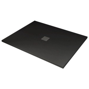 Glasdeals Duschwanne Duschtasse Acryl 32 mm SMC Steinlook 120 x 80 cm Schwarz 3864