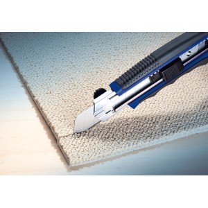 LUX Cuttermesser Comfort 25 mm schneidet Teppich. Messer mit ergonomischem Griff und extra breiter Klinge.