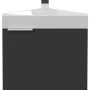 Posseik Eckbadmöbel Delta Slimline in Grafit mit Softclose für Gäste-WC.