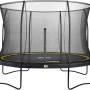 Schwarzes Salta Trampolin Comfort Edition, Ø 366 cm, mit Sicherheitsnetz für den Garten.