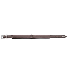 Hunter Halsband Basic, braun-schwarz, Größe M (55 cm). Hundehalsband aus Leder mit Metallschnalle.