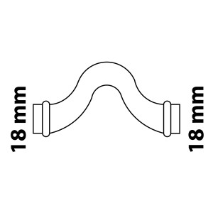 Kirchhoff CU-Überspringbogen, 18 mm, blank, mit 2 Muffen für Pressfittings.
