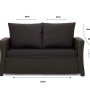 Schwarzes Gartenkissen Set für 2-Sitzer Polyrattan Sofa, bestehend aus Sitz- und Rückenkissen.