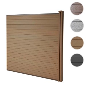 MCW WPC-Sichtschutz Savoie, Erweiterungselement in Teak, Zaun und Windschutz.