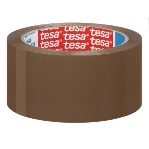 Tesapack Strong Packband, braunes Klebeband für Pakete und Kartons.