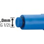 Blauer Abpress-Zapfen 21 mm (G 1/2) aus Kunststoff zum Verschließen von Wasserleitungen.