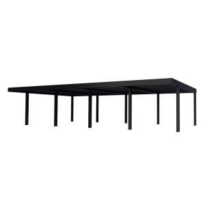 Canopia by Palram Carport Oslo 1195 cm x 596 cm Alu Schwarz Paneel Grau