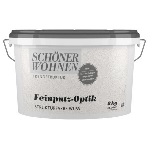Eimer Schöner Wohnen Feinputz-Optik fein, weiß, 8 kg. Feine Putzstruktur für Innenräume.
