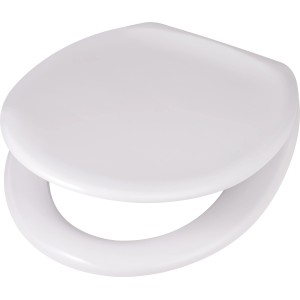 Weißer baliv WC-Sitz Perdido aus Duroplast, schlichtes Design für jedes Badezimmer.