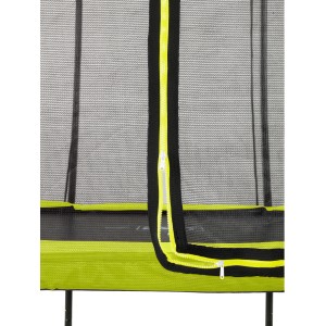 Detailaufnahme: Grünes EXIT Silhouette Trampolin D183cm mit Sicherheitsnetz und Reißverschluss.