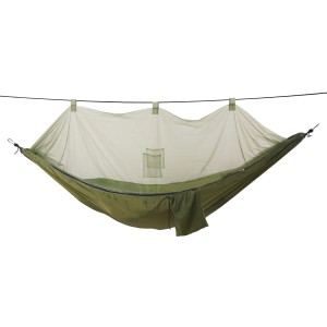 Grüne Hängematte mit Moskitonetz für Camping & Garten, inklusive Tragetasche.