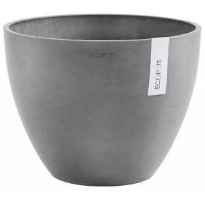 Ecopots Pflanztopf Antwerp, 40 cm, grau. Kelchförmiger Blumentopf für Innen- und Außenbereich.