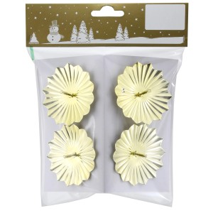 Weihnachts-Deko Kerzenhalter Blumenform aus Metall Ø 6 cm Gold 4 Stück