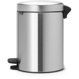 Brabantia Treteimer NewIcon 5 l, mattes Edelstahl-Design für Bad und WC.