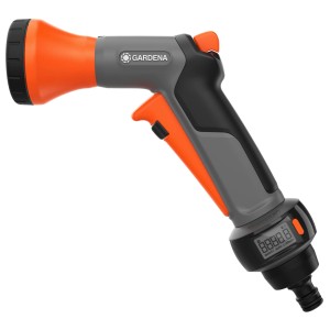 Gardena Bewässerungsbrause AquaCount, Gartenbrause mit digitaler Wasserverbrauchsanzeige.