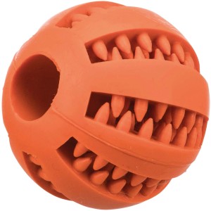 Oranger Jollypaw Baseball aus Naturgummi, Apportierspielzeug für Hunde, ø 5 cm.