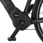Detailaufnahme des schwarzen Fischer E-Bike Viator 6.0i mit Brose Mittelmotor und Pedal.