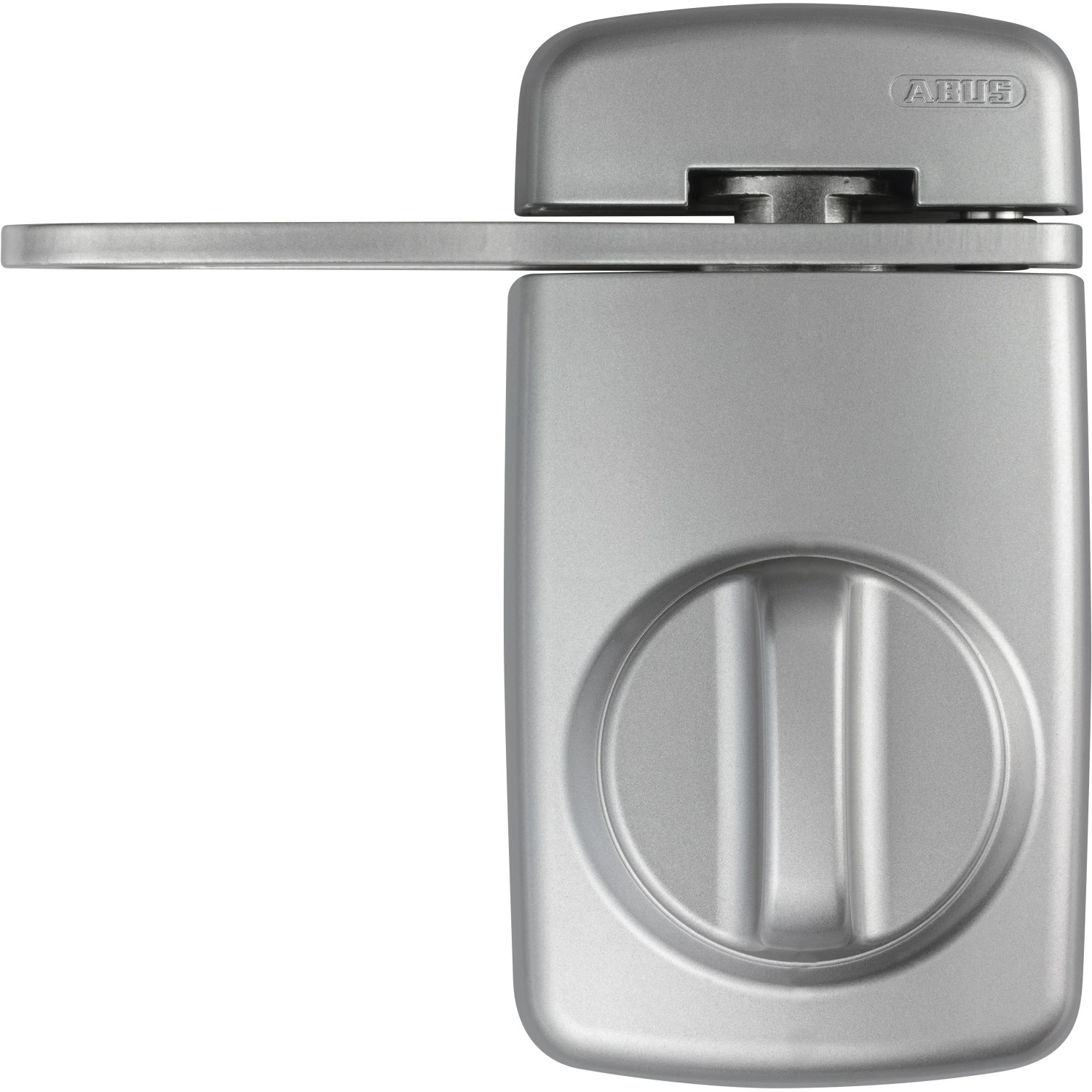 Abus Tür-Zusatzschloss 7030 in Silber mit Sperrbügel für spaltbreites Öffnen.