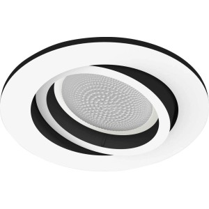 Weißer Philips Hue Milliskin LED Einbauspot mit runder Form und 250 lm Lichtstärke.