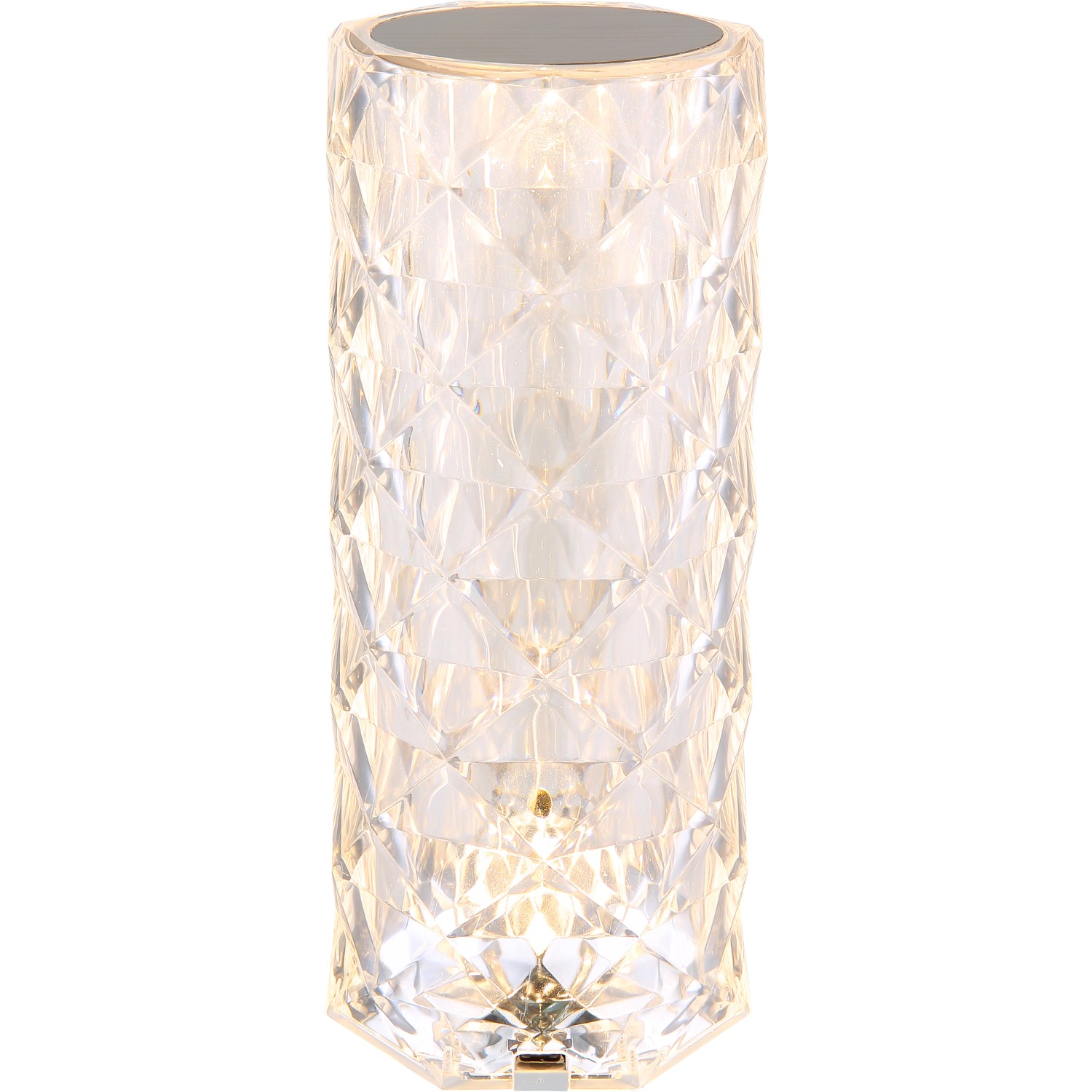 Globo LED-Tischleuchte Kristall, ø 9 cm, 21 cm hoch. Dekorative Außenleuchte mit Touchdimmer.