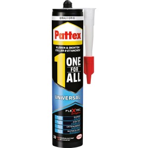 Pattex One for All, grau, 420g Kartusche. Montagekleber und Dichtstoff für fast alle Materialien.