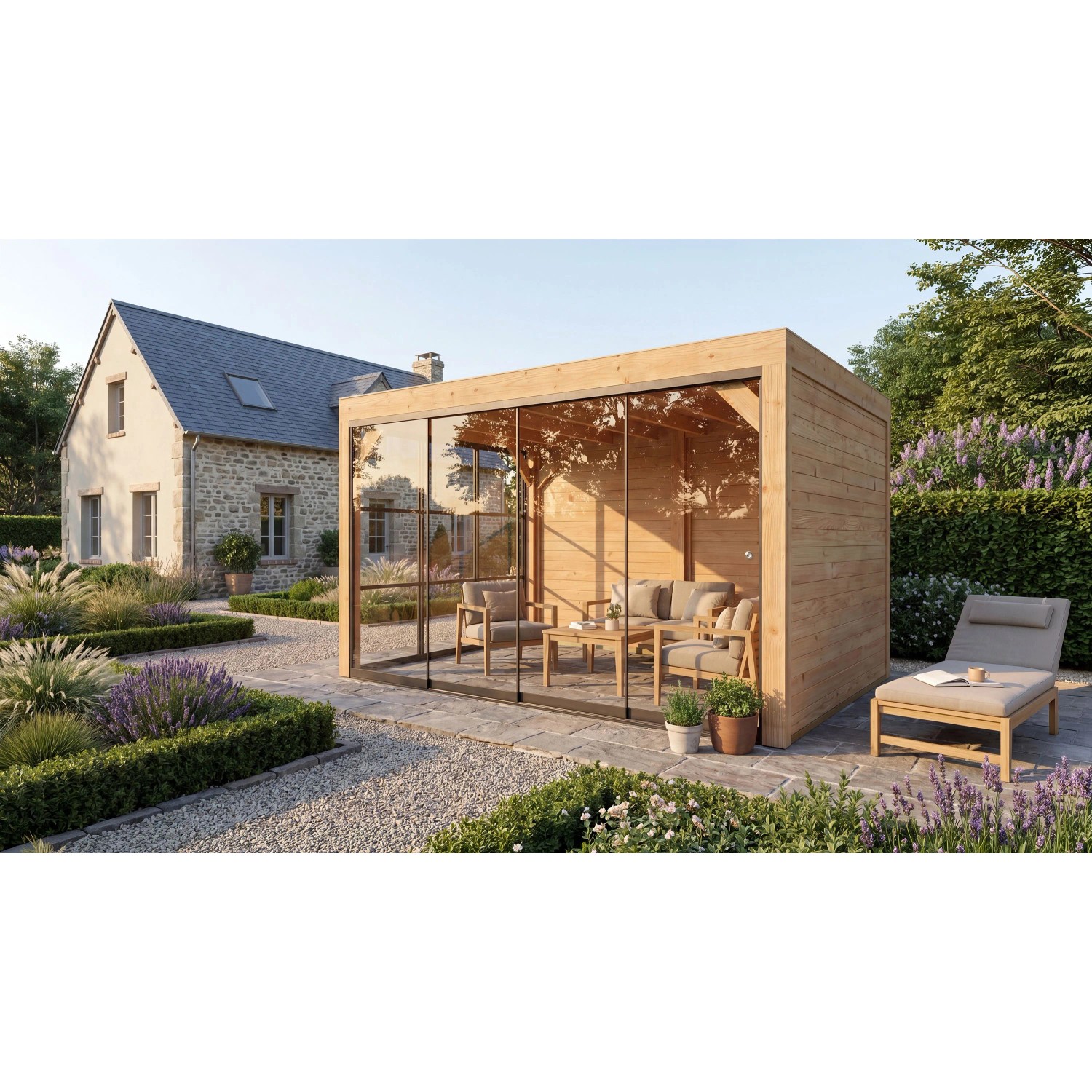 weka Gartenlaube Lumley 399 cm x 307 cm Schiebetür mit 2 x Holzwand 1 x Glaswand kaufen bei OBI