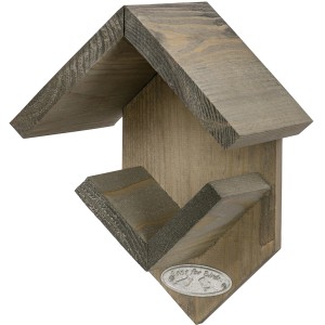 Fidelio Erdnussbutterhaus für Wildvogelfutter, Holz Vogelhaus mit Dach als Wetterschutz.